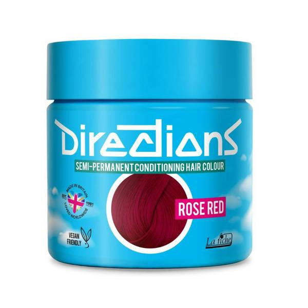 Directions 4 x La Riche Directions Semi-Permanent Hair Color 100ml Tubs - Rose Red