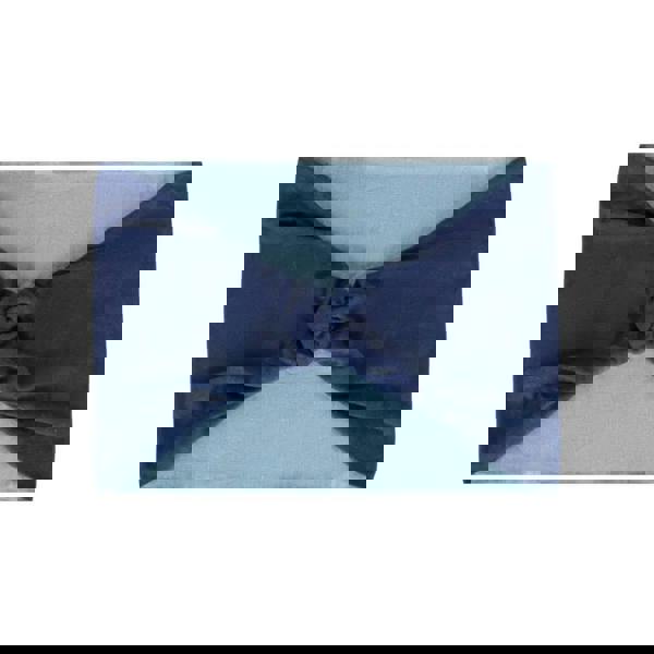 Navy blue satin bow tie knot on Fashy classic head band