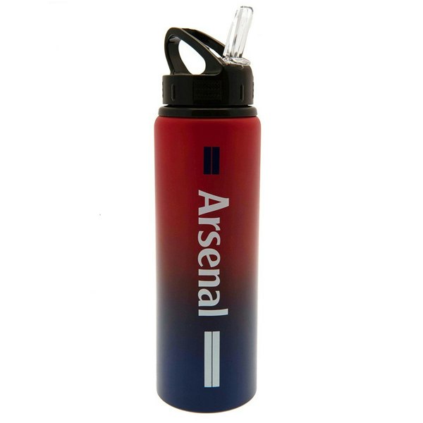 Arsenal FC Stripe Aluminium Water Bottle - Red/Black/White