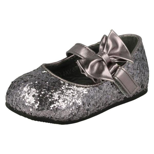 Spot On Girls Spot On Glitter Bow Detail Party Flats