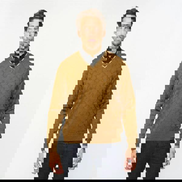 Gabicci G55M04 Fancy Vee Neck Sweater Gabicci Classic NUTMEG