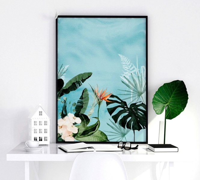 Home office art | set of 3 Tropical wall art prints