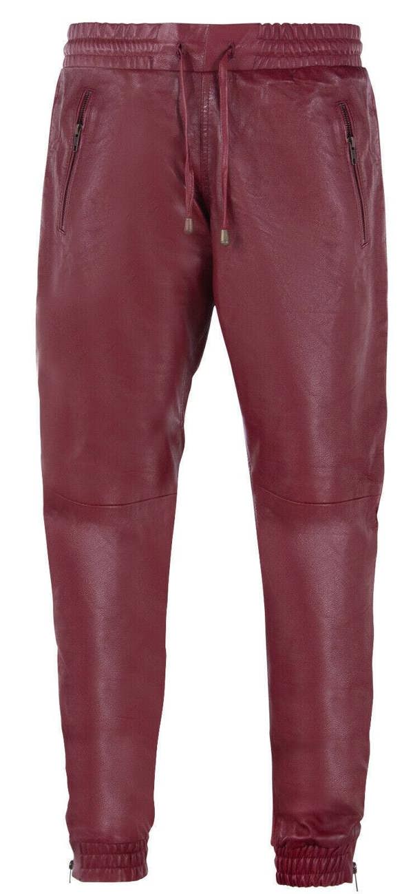 Infinity Leather Mens  Leather Jogging Bottoms-Boston