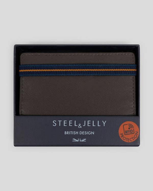 Steel & Jelly Selham - Leather Bifold Card Holder With Elasticated Band