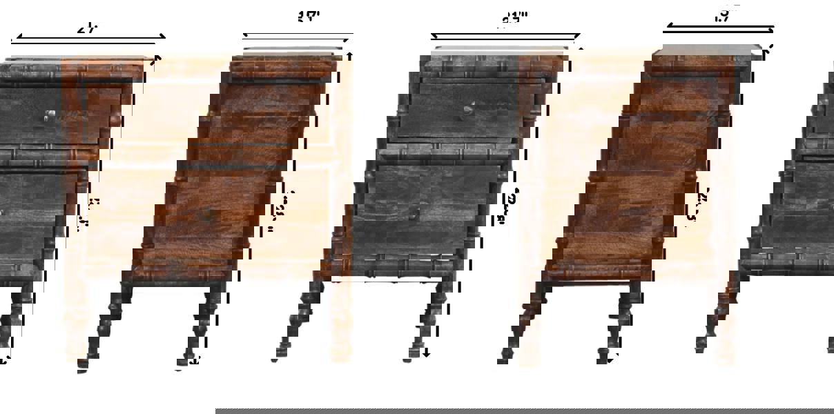 Artisan Furniture Bamboo Frame Nightstand in Roasted Almond