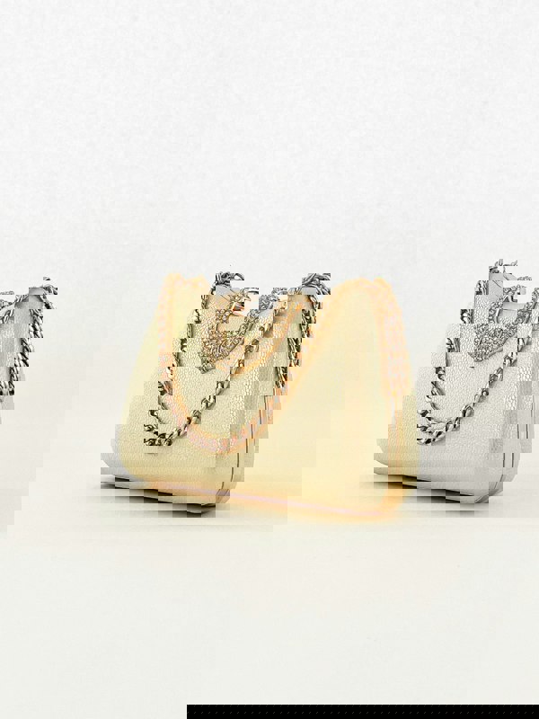 SVNX White Shimmer Grab Bag with Double Chain Strap