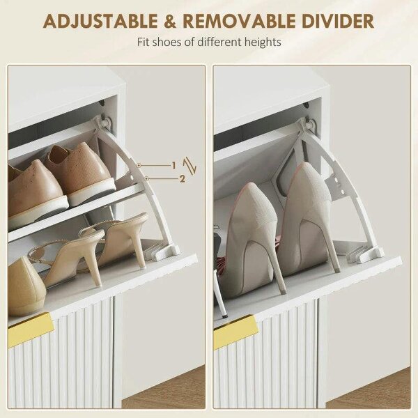 Bobobiy Elegant Two-Drawer Shoe Cabinet - White