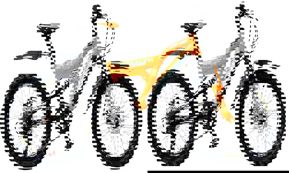 Boss Stealth Junior Full Suspension Mountain Bike, 20" Wheel, 11" Frame - Orange