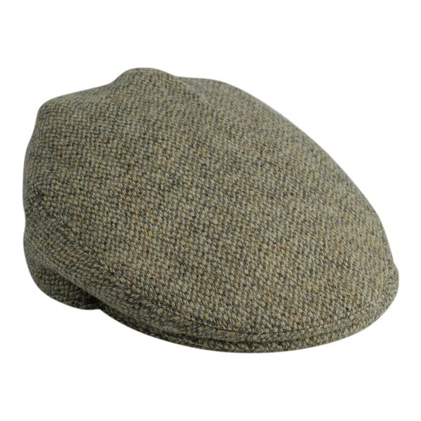 Gamble & Gunn Kilbeg Harris Tweed British Made Stone Grey Flat Cap