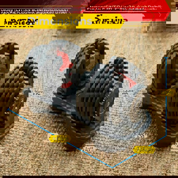 Strongology Relentless24 Home Fitness Single Adjustable Smart Dumbbell from 2.5kg up to 24kg Training Weights