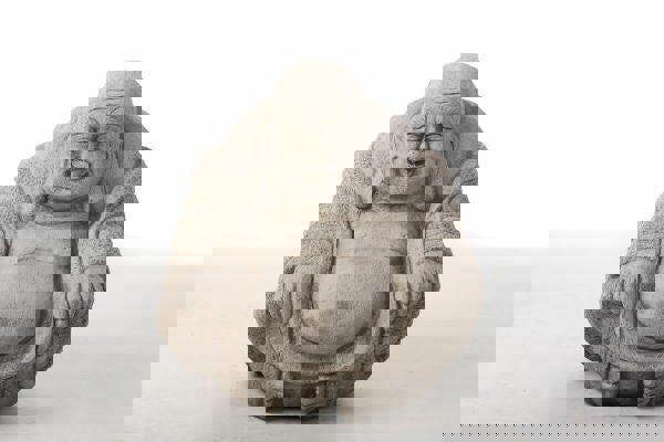 Medium Stone Cast Happy Buddha Sculpture