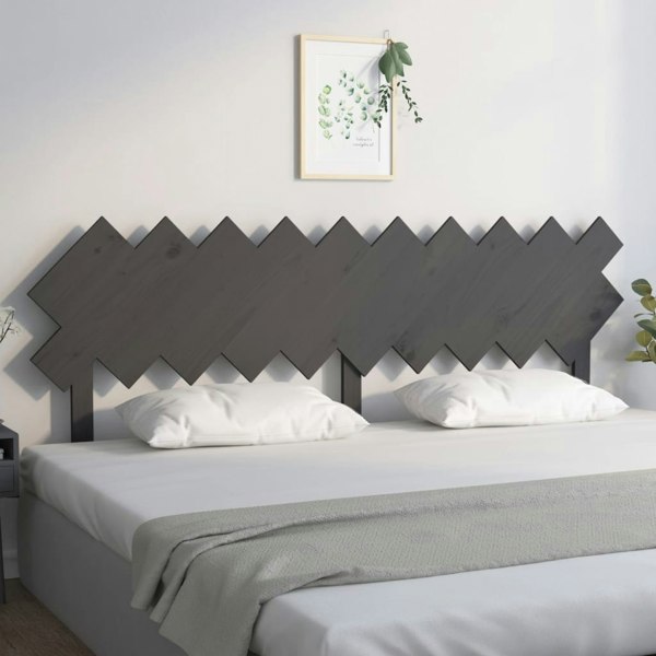 Berkfield Bed Headboard Grey 196x3x80.5 cm Solid Wood Pine