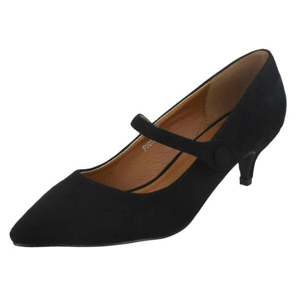 Spot On Ladies Spot On Mid Heel Mary Jane Shoes