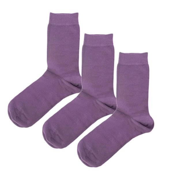 Jemsox Luxury Socks Multipack 3 Pairs / 5-Pairs Purple Plain Colour Men's Crew Socks Size 7-12