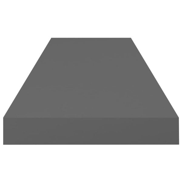 Berkfield Floating Wall Shelf High Gloss Grey 80x23.5x3.8 cm MDF