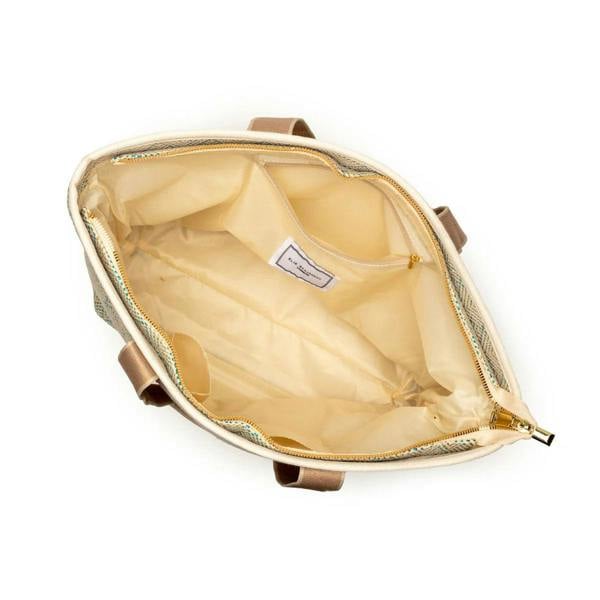 Elie Beaumont Summer Tote - Gold Geometric basket weave