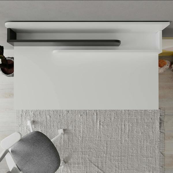Decortie Leila Modern Desk White Anthracite Grey Multipurpose Study Modern Desk Width 110cm