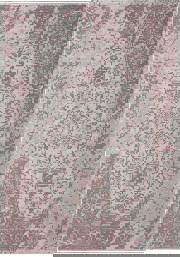 Machine Washable Flatweave Rug Oriental in Pink