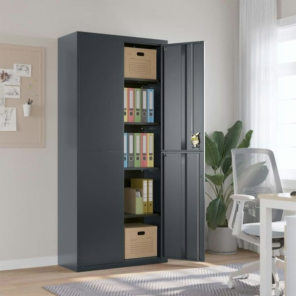 Berkfield File Cabinet Anthracite 90x40x200 cm Steel
