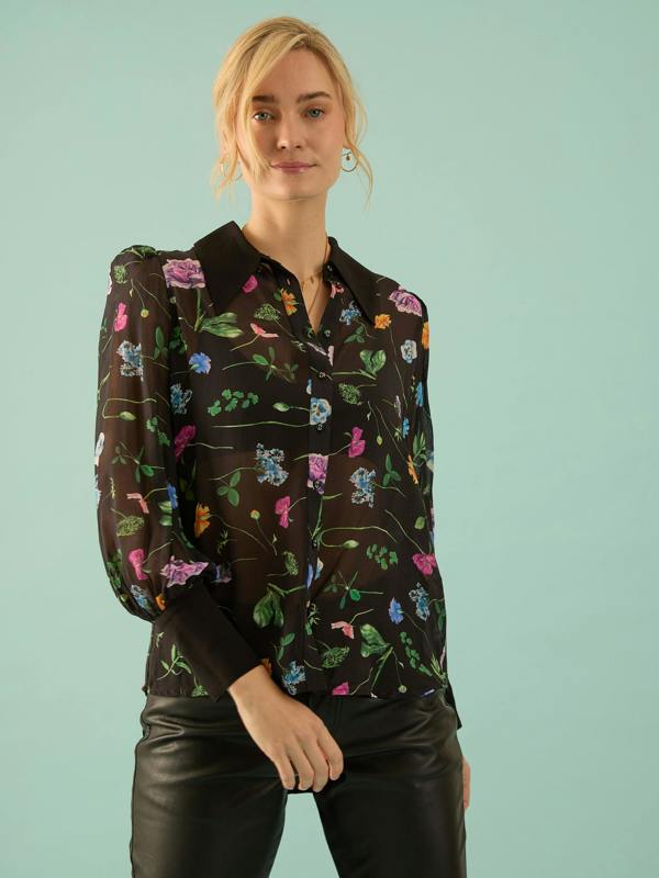 Rose & Nancy Flora Black Floral Print Shirt