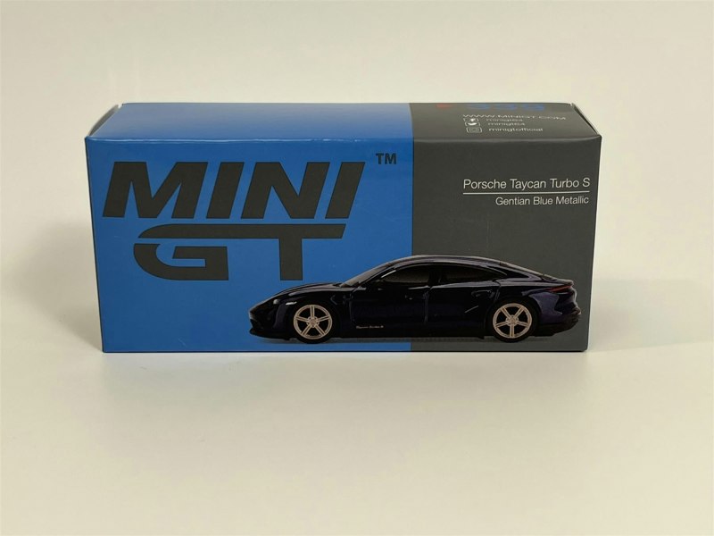 Mini GT Porsche Taycan Turbo S Gentian Blue Metallic 1:64 Scale Mini GT MGT00339L