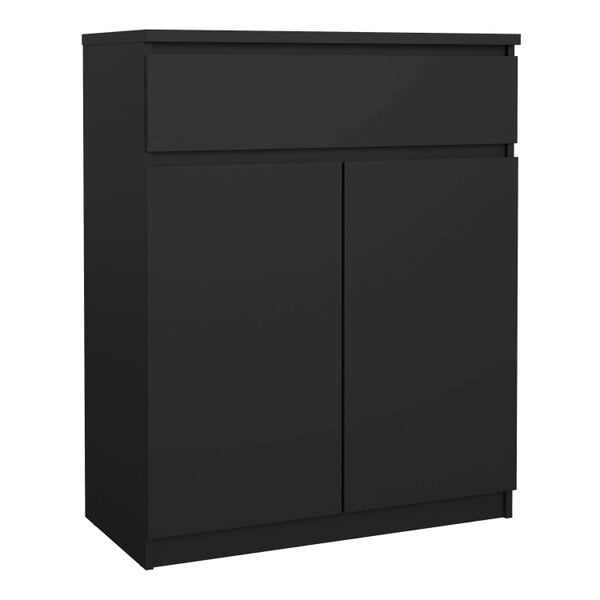 Wyld Haus Budapest Matt Black Wooden Sideboard 1 Drawer 2 Doors
