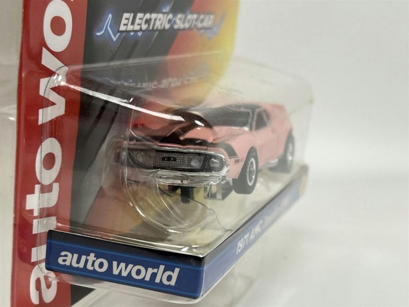 Auto World Slot Cars 1971 AMC Javelin AMX Pink HO Scale Slot Car X Traction Auto World SC373-6