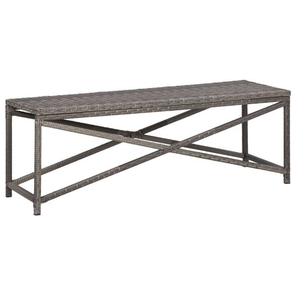 Berkfield Garden Bench 120 cm Poly Rattan Grey