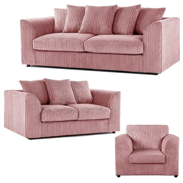 Furnishings For Less Luxor Full Jumbo Cord 3 Piece Suite - Scatter Back