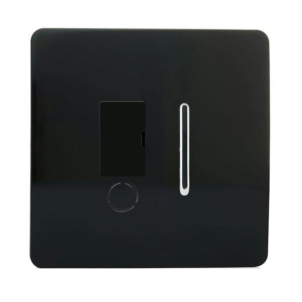 Trendi Switch 13 Amp Fused Spur with Flex Outlet in Piano Black