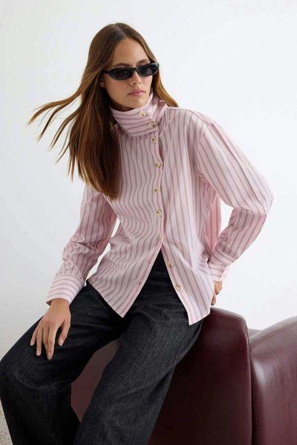 WOVCOR High Neck Long Sleeve Shirt