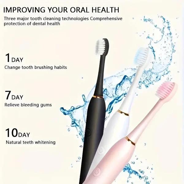 Dyzi 6 Modes Electric Toothbrush Set Sensitive Teeth Care with 8 Heads
