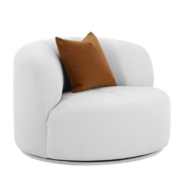 Furniture Edit Fickle Grey Velvet Swivel Chair