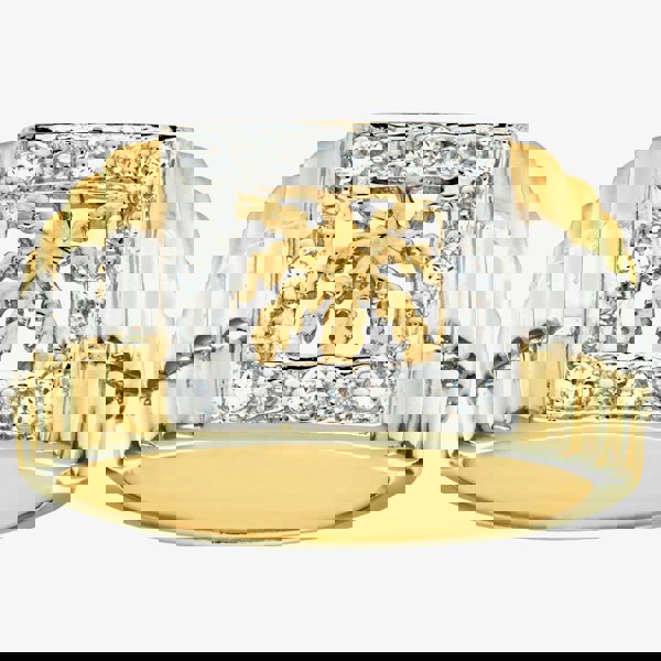 T. H. Baker 9ct Two Tone Clear Crystal Leaf Ring DIV141Y