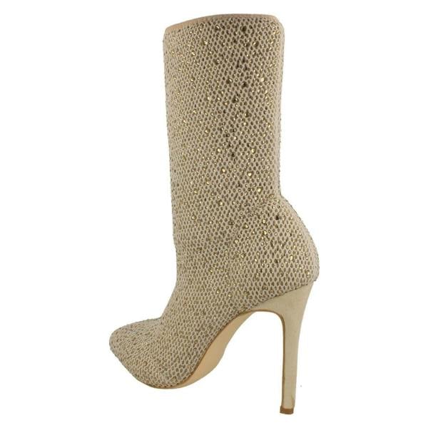 Anne Michelle Ladies Anne Michelle High Heel Diamante Studded Calf Boots