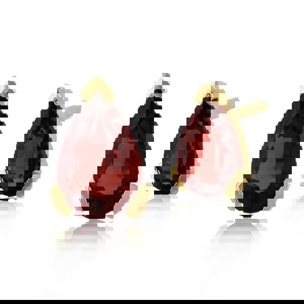 Classic Pear Garnet Stud Earrings in 9ct Yellow Gold 