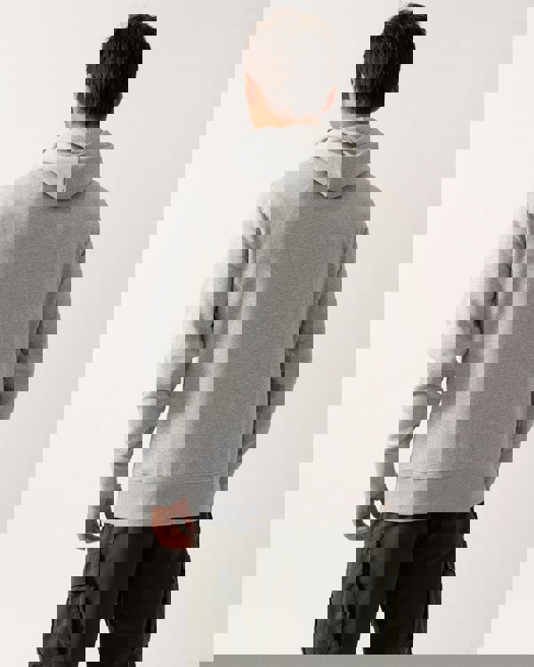 GANT Mens Graphic Pullover Hoodie - 93 Grey Melange - CHO - Designer Mens Hoodies