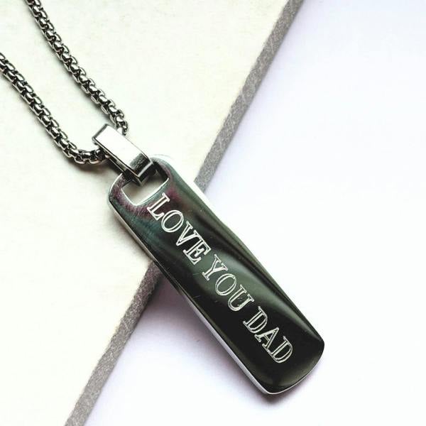 Aye Do Gifts Personalised Men's Long Bar Medium Chain Necklace