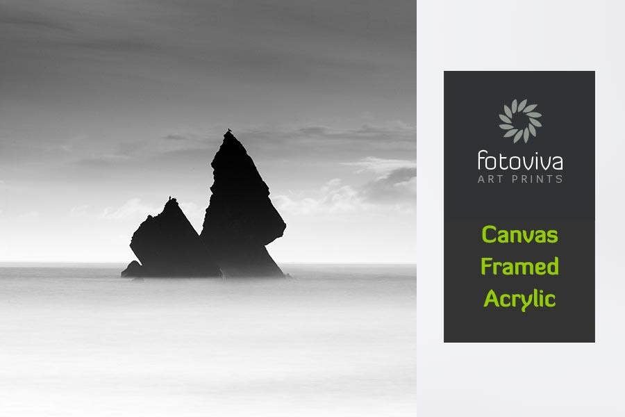 stag rock black and white art print