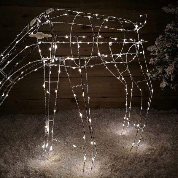 Samuel Alexander 63cm Outdoor Twinkling LED Grazing Reindeer Christmas Decoration in Warm White