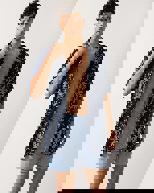 Tommy Hilfiger Mens Bowling Shirt - Floral Tropic Aop Desert Sky