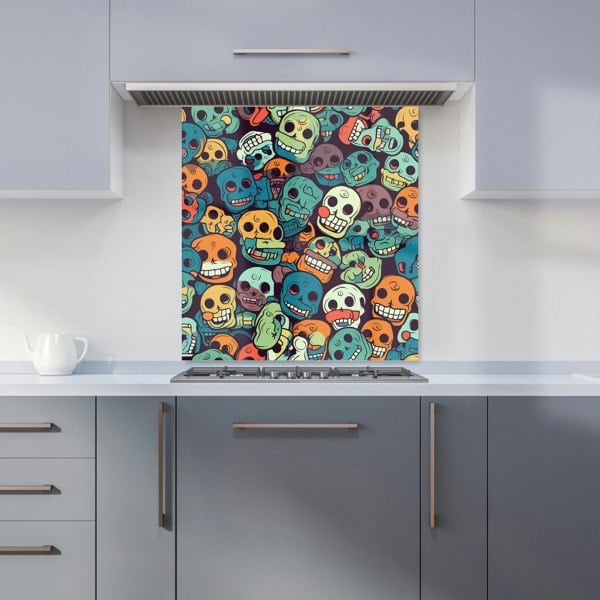 Warren Reed - Designer Smiling Skulls Pattern Kitchen Splashback