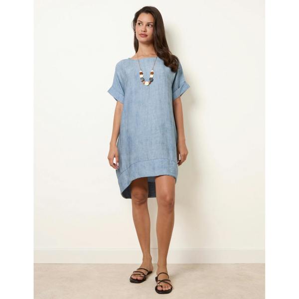 Blue Vanilla Washed Effect Tunic Dress