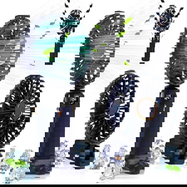 Dragodirect Rechargeable 2-in-1 Mini Fan with LED Light Handheld and Table Use USB-C