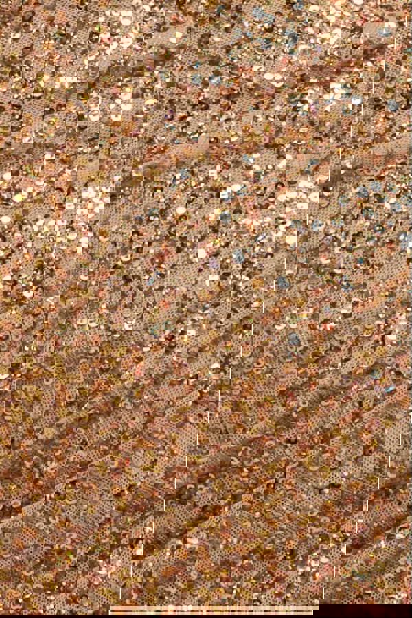 Sequin Cowl One Shoulder Maxi Dress - Gold DR4020