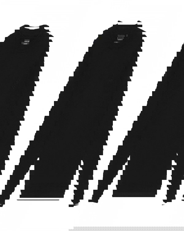 Lyle & Scott Tonal Eagle Merino Mens Crew Neck Jumper - Z865 Jet Black