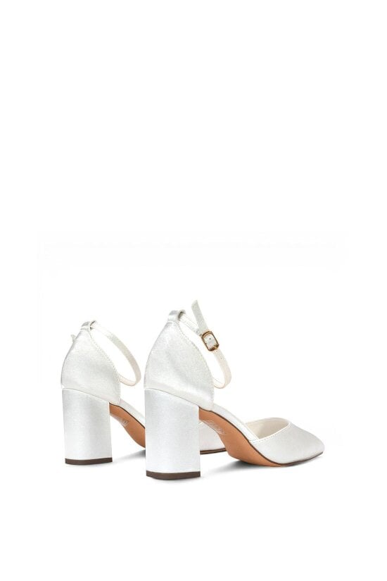 XY LONDON Ankle Strap Block Heel Court Shoes