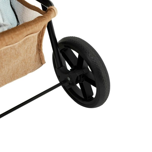 Monstershop Pet Stroller with Rain Cover – Woven Beige