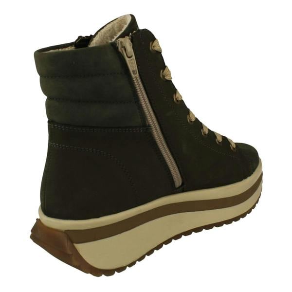 Rieker Ladies Rieker Chunky Platform Fleece Lined Ankle Boots W0962