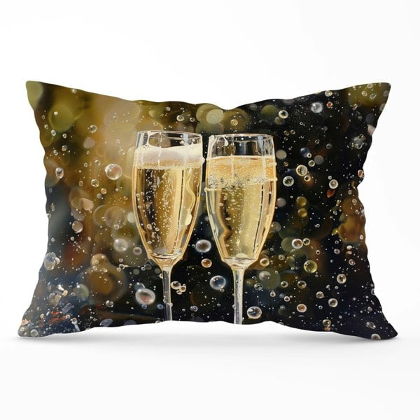 Warren Reed Splashart Bubbly Champagne Flues Cushions